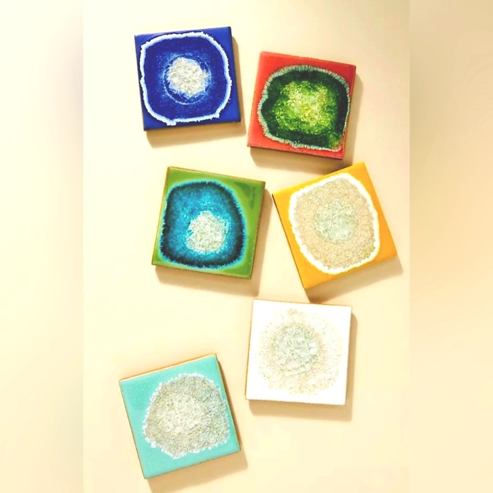 Anthropologie Designer Geode Coaster Set (4)